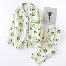 Load image into Gallery viewer, Fresh Maple Leaf Pajama Sets Women 100% Gauze Cotton Long Sleeve