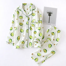 Load image into Gallery viewer, Fresh pajamas sets women 100% gauze cotton Japanese summer long sleeve