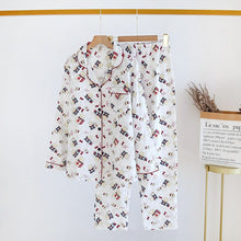 Load image into Gallery viewer, Fresh pajamas sets women 100% gauze cotton Japanese summer long sleeve