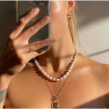 Load image into Gallery viewer, Fresh water pearl necklace 7 8MM non standard Baroque pearl clavicle - Sophornlilly