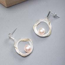 Load image into Gallery viewer, Freshwater Pearl Earrings For Woman Exaggerated Real 925 Sterling