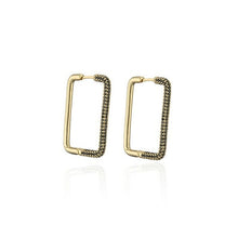 Load image into Gallery viewer, Funmode Punk Style Big Hoop Earring Rectangle Design Gold Earring For