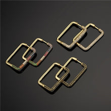 Load image into Gallery viewer, Funmode Punk Style Big Hoop Earring Rectangle Design Gold Earring For