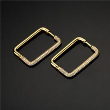 Load image into Gallery viewer, Funmode Punk Style Big Hoop Earring Rectangle Design Gold Earring For