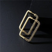 Load image into Gallery viewer, Funmode Punk Style Big Hoop Earring Rectangle Design Gold Earring For