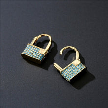 Load image into Gallery viewer, Funmode Trendy Style Padlock Design Drop Earring Dangle Earring For