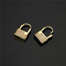 Load image into Gallery viewer, Funmode Trendy Style Padlock Design Drop Earring Dangle Earring For