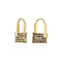 Load image into Gallery viewer, Funmode Trendy Style Padlock Design Drop Earring Dangle Earring For