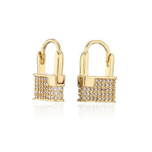 Load image into Gallery viewer, Funmode Trendy Style Padlock Design Drop Earring Dangle Earring For