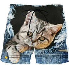 Load image into Gallery viewer, Funny Smelly Face Cat 3D Printed Mens Shorts Mesh Lining Comfortable
