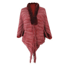 Load image into Gallery viewer, Fur Collar Sweater Cardigan Casual Long Sleeve Autumn Winter Stripe