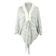 Load image into Gallery viewer, Fur Collar Sweater Cardigan Casual Long Sleeve Autumn Winter Stripe