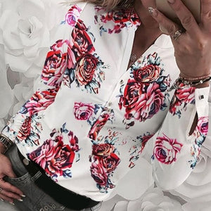 Womens Shirt Casual Tops Geometric Print Pattern Long