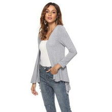 Load image into Gallery viewer, Women's Front Open Cardigan New Long Sleeve Irregular Hem - Sophornlilly