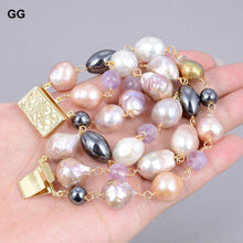 Load image into Gallery viewer, Jewelry Natural Cultured 8" 3 rows Multi Color Natural Cultured - Sophornlilly
