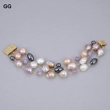 Load image into Gallery viewer, Jewelry Natural Cultured 8" 3 rows Multi Color Natural Cultured - Sophornlilly
