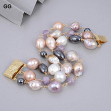Load image into Gallery viewer, Jewelry Natural Cultured 8" 3 rows Multi Color Natural Cultured - Sophornlilly