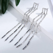 Load image into Gallery viewer, GODKI 85mm Long Tassels Luxury 3 Rows Full Mirco Cubic Zirconia CZ - Sophornlilly