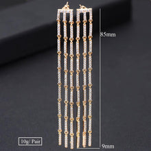 Load image into Gallery viewer, GODKI 85mm Long Tassels Luxury 3 Rows Full Mirco Cubic Zirconia CZ - Sophornlilly