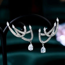 Load image into Gallery viewer, Luxury Curved Flower Full Cubic Zirconia CZ Engagement Wedding - Sophornlilly