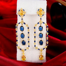 Load image into Gallery viewer, Trendy Yellow Square Drop Earring For Women Wedding Cubic - Sophornlilly