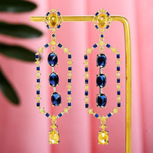 Load image into Gallery viewer, Trendy Yellow Square Drop Earring For Women Wedding Cubic - Sophornlilly