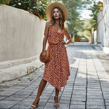Load image into Gallery viewer, GREYGEM Women's Midi Dress with Spaghetti Strap Sleeveless V Neck - Sophornlilly
