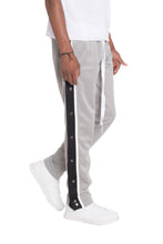 Load image into Gallery viewer, SNAP BUTTON TRACK PANTS- GREY