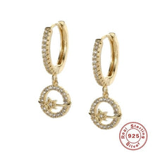 Load image into Gallery viewer, GS 1 Pair AAAAA Boucle Oreille Femme Star Crescent Zircon Hoop Earring