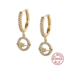 Load image into Gallery viewer, GS 1 Pair AAAAA Boucle Oreille Femme Star Crescent Zircon Hoop Earring