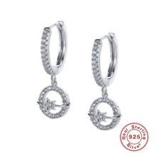 Load image into Gallery viewer, GS 1 Pair AAAAA Boucle Oreille Femme Star Crescent Zircon Hoop Earring