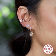 Load image into Gallery viewer, GS 1 Pair AAAAA Boucle Oreille Femme Star Crescent Zircon Hoop Earring