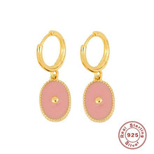Load image into Gallery viewer, GS Candy Color 925 Silver Hoop Earrings Dripping Oil Craft S925