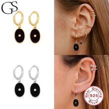 Load image into Gallery viewer, GS Candy Color 925 Silver Hoop Earrings Dripping Oil Craft S925