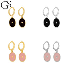 Load image into Gallery viewer, GS Candy Color 925 Silver Hoop Earrings Dripping Oil Craft S925