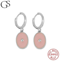 Load image into Gallery viewer, GS Candy Color 925 Silver Hoop Earrings Dripping Oil Craft S925