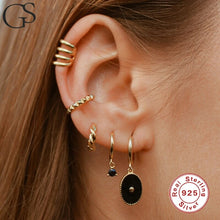 Load image into Gallery viewer, GS Candy Color 925 Silver Hoop Earrings Dripping Oil Craft S925