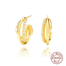 Load image into Gallery viewer, GS Punk Style AAAAA Boucle Oreille Femme Triple Half Circle Stud