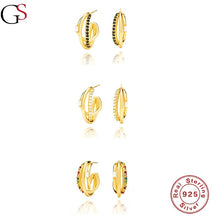 Load image into Gallery viewer, GS Punk Style AAAAA Boucle Oreille Femme Triple Half Circle Stud
