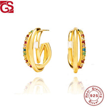 Load image into Gallery viewer, GS Sterling 925 Silver Zircon Piercing Punk Boucle Oreille Femme