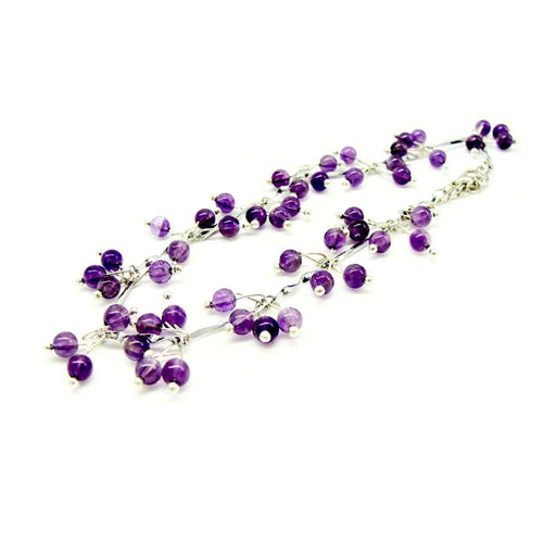 Natural Amethyst Women Anklet Bracelet Fashion Jewelry