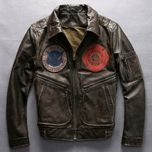 Load image into Gallery viewer, Genuine Leather Jacket r Autumn Air Force Style