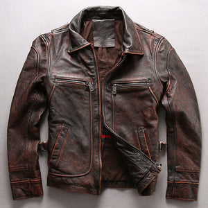 Genuine Leather Jacket r Autumn Air Force Style