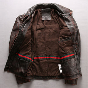 Genuine Leather Jacket r Autumn Air Force Style