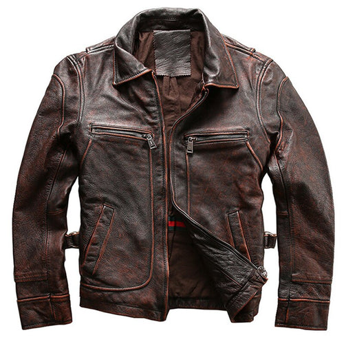 Genuine Leather Jacket r Autumn Air Force Style