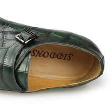 Load image into Gallery viewer, Genuine Leather Men Casual Double Monk Strap Crocodile Print Fashion