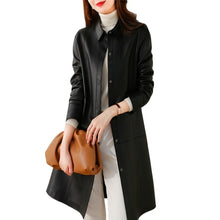 Load image into Gallery viewer, Genuine Leather Trench Women's Spring Autumn Fashion Sheepskin