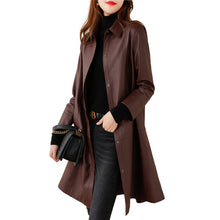 Load image into Gallery viewer, Genuine Leather Trench Women's Spring Autumn Fashion Sheepskin