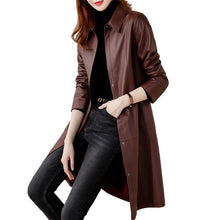 Load image into Gallery viewer, Genuine Leather Trench Women's Spring Autumn Fashion Sheepskin