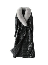 Load image into Gallery viewer, Genuine Sheepskin Leather Suede Coat Duck Down Lingning Fox Fur Collar